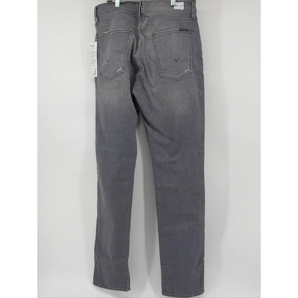 Hudson Blake Bronx Jeans Men's 33 Slim Straight Grey Distressed